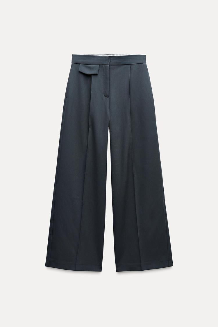 DARTED WIDE LEG TROUSERS