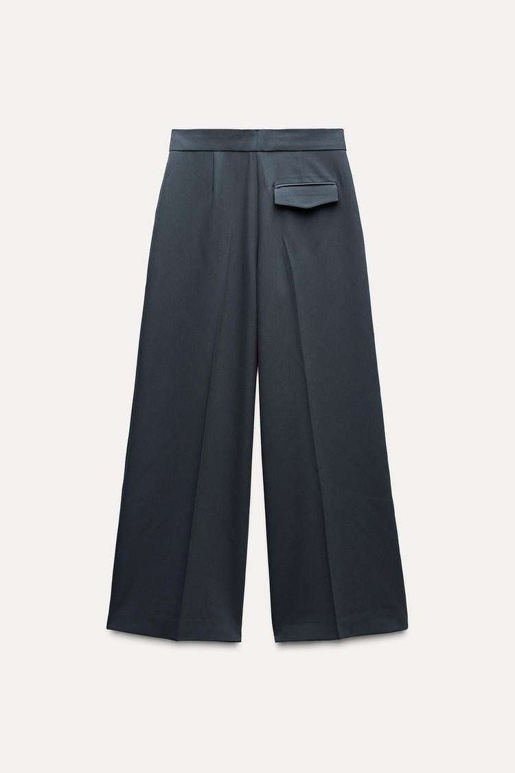 DARTED WIDE LEG TROUSERS